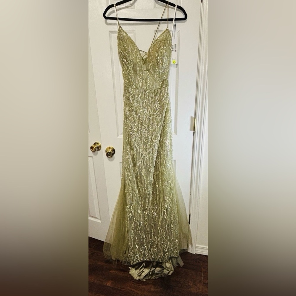 *SPRING SALE* NWT JOVANI Sz 12 Green Back Zip Lined Sm Train #39292